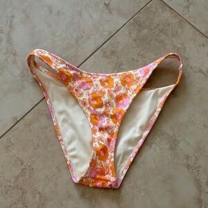 triangl swimwear white, orange and pink flowers cheeky bikini bottoms